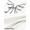 MEROKEETY Women’s Fall Long Sleeve Bodycon Tie Waist Midi Sweater Dress(White)