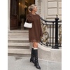 MEROKEETY Women’s Fall Long Sleeve Lace Oversized Casual Knit Sweater Dress(Coffee)