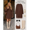 MEROKEETY Women’s Fall Long Sleeve Lace Oversized Casual Knit Sweater Dress(Coffee)