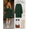 MEROKEETY Women’s Fall Long Sleeve Lace Oversized Casual Knit Sweater Dress(Darkgreen)