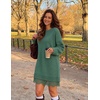 MEROKEETY Women’s Fall Long Sleeve Lace Oversized Casual Knit Sweater Dress(Sage)