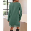 MEROKEETY Women’s Fall Long Sleeve Lace Oversized Casual Knit Sweater Dress(Sage)