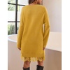 MEROKEETY Women’s Fall Long Sleeve Lace Oversized Casual Knit Sweater Dress(Turmeric)
