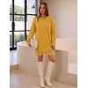MEROKEETY Women’s Fall Long Sleeve Lace Oversized Casual Knit Sweater Dress(Turmeric)