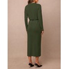 MEROKEETY Women’s Fall Sweater Dress 2026 Winter Long Sleeve Midi Dresses(Army)
