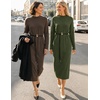 MEROKEETY Women’s Fall Sweater Dress 2026 Winter Long Sleeve Midi Dresses(Army)