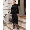 MEROKEETY Women’s Fall Sweater Dress 2026 Winter Long Sleeve Midi Dresses(Black)