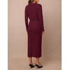 MEROKEETY Women’s Fall Sweater Dress 2026 Winter Long Sleeve Midi Dresses(Burgundy)