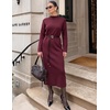 MEROKEETY Women’s Fall Sweater Dress 2026 Winter Long Sleeve Midi Dresses(Burgundy)
