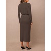 MEROKEETY Women’s Fall Sweater Dress 2026 Winter Long Sleeve Midi Dresses(Coffee)