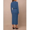 MEROKEETY Women’s Fall Sweater Dress 2026 Winter Long Sleeve Midi Dresses(Dustyblue)