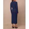 MEROKEETY Women’s Fall Sweater Dress 2026 Winter Long Sleeve Midi Dresses(Navy)