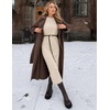 MEROKEETY Women’s Fall Sweater Dress 2026 Winter Long Sleeve Midi Dresses(Oatmeal)