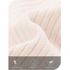 MEROKEETY Women’s Long Sleeve A Line Pleated Sweater Dress(Beige)